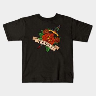 Father Dagger with Roses Kids T-Shirt